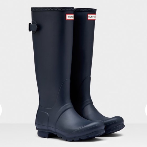 Hunter Shoes - Navy Blue Hunter Rain Boots Size 8